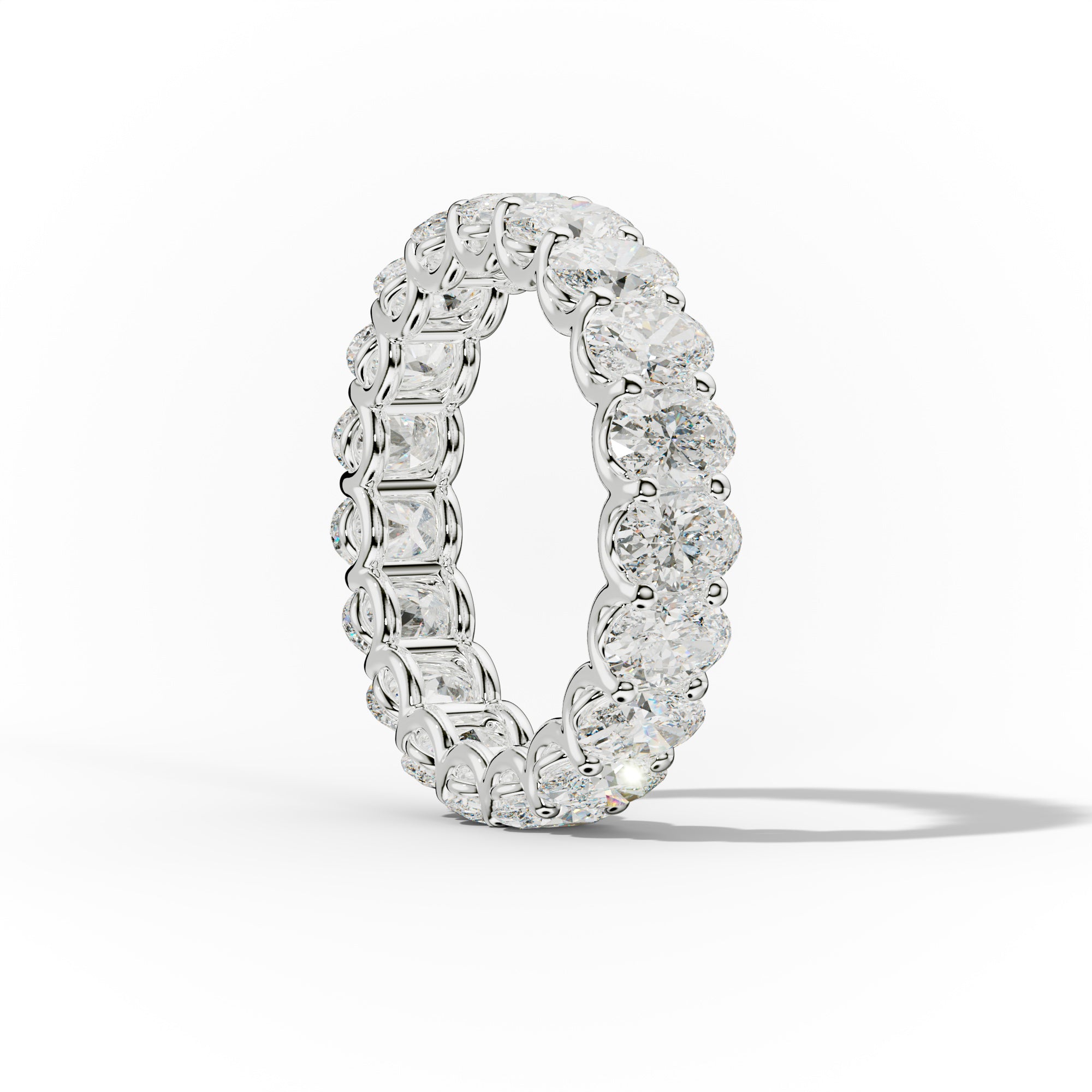 5.0 Carat Oval Cut Diamond Eternity Band Shared Prong